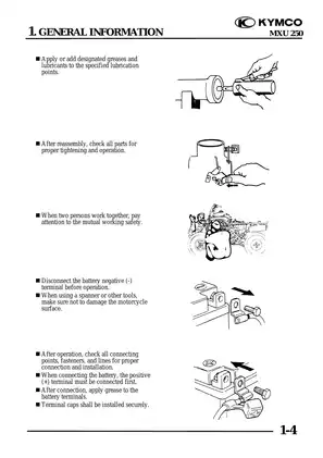 Kymco MXU 250 scooter manual Preview image 5