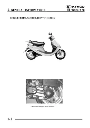 Kymco ZX50, Scout 50 scooter service manual Preview image 5
