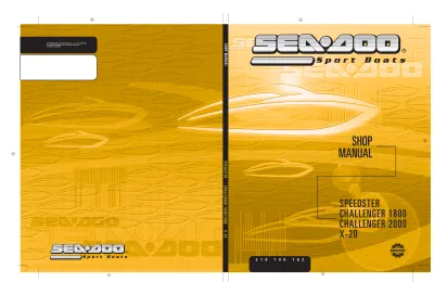 Preview: 2002 Sea-Doo Speedster, Challenger 1800 / 2000, X-20 OEM Shop Manual (P/N 219 100 162)