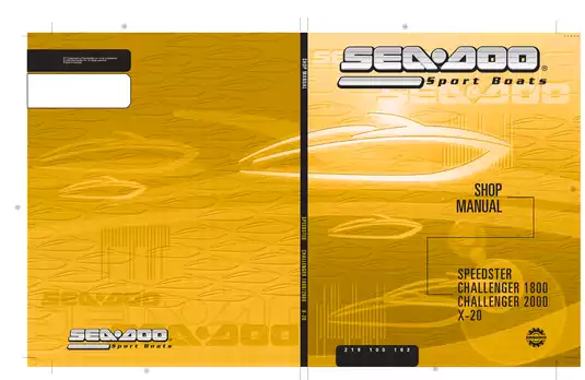 Comprehensive Shop Manual for Bombardier Sea-Doo Models Speedster, Challenger 1800, 2000, and X-20