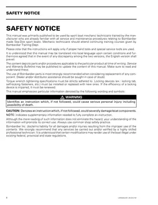 Comprehensive Shop Manual for 2001-2002 Bombardier Utopia 185 & 205 Sport Boats Preview image 5