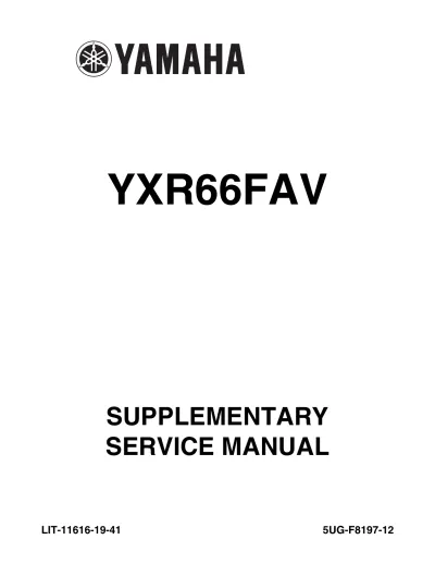 Preview: Yamaha Rhino 660 YXR66FAV UTV 2004–2006 Service Manual (P/N LIT-11616-19-41)