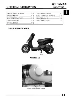 KYMCO Agility 125 Service Manual - Comprehensive Guide for Maintenance and Repair Preview image 2