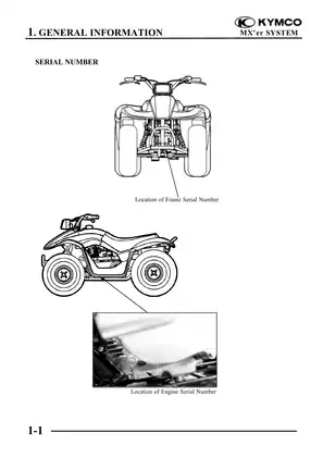 Kymco MX'er 125, MX'er 150 ATV manual Preview image 3