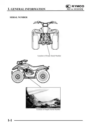KYMCO MX'er 125/150 Comprehensive Service Manual Preview image 3