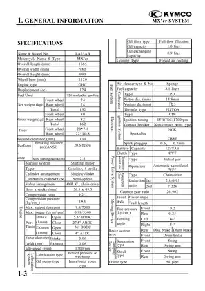 KYMCO MX'er 125/150 Comprehensive Service Manual Preview image 5