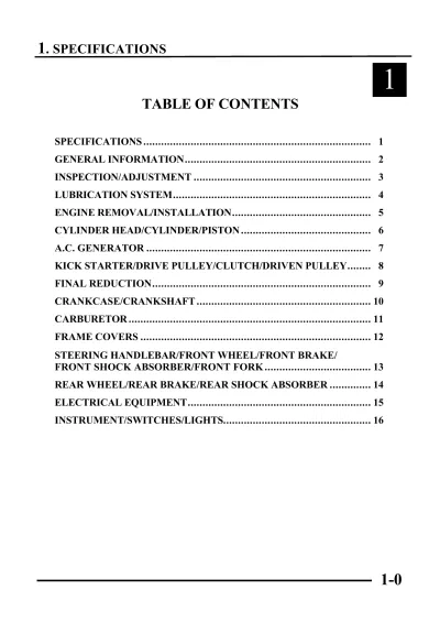 1999 KYMCO People 50 Service Manual (P/N BA10AB.AC)