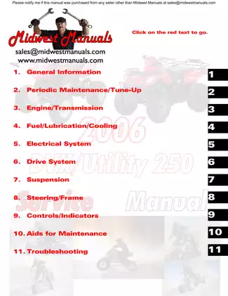 2006 Arctic Cat ATV 250 Service Manual PDF - Maintenance and Repair Guide Preview image 2