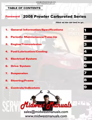 2008 Arctic Cat UTV Service Manual | Prowler Series Preview image 2