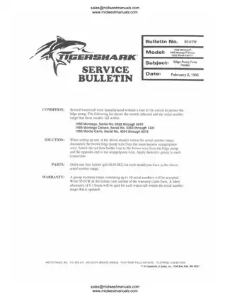 1995 Tigershark Watercraft Comprehensive Service Manual Preview image 5