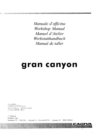 Preview: 1998 CAGIVA Gran Canyon Repair Manual OEM