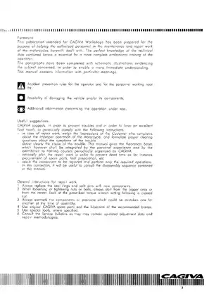 CAGIVA Gran Canyon Motorcycle Workshop Manual (1998 Edition) Preview image 3