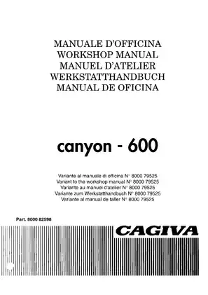Cagiva Canyon 600 Workshop Manual (1995 Edition)