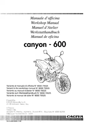 Cagiva Canyon 600 Workshop Manual (1995 Edition) Preview image 3