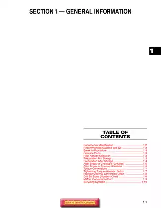 2004 Arctic Cat Snowmobile Service Manual - Volume 1 Preview image 4