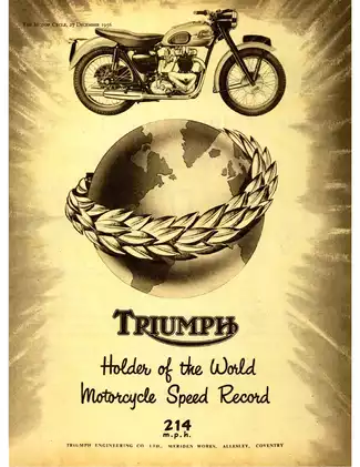 1956-1962 Triumph Speed Twin ST, Thunderbird, Tiger 110, Tiger  T110, Trophy TR6, Bonneville 120,  Tiger 100, Trophy TR5 workshop instruction manual Preview image 2