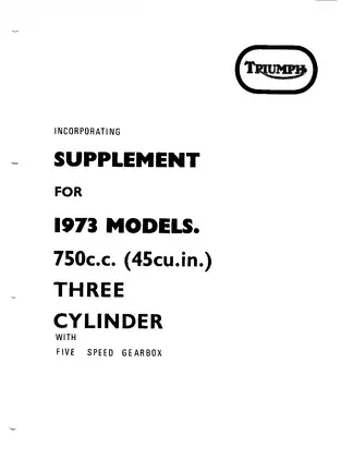 Triumph Trident T150 Service Manual (750cc, 1973 Models) - Comprehensive Guide Preview image 2