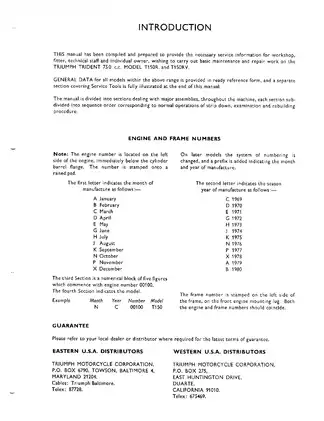 Triumph Trident T150 Service Manual (750cc, 1973 Models) - Comprehensive Guide Preview image 3