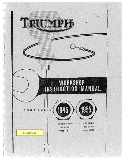 Preview: 1945–1955 Speed Twin (5T), Thunderbird (6T), Trophy (TR5), and Tiger (T100/T110) Workshop Manual (PN 99–0836)