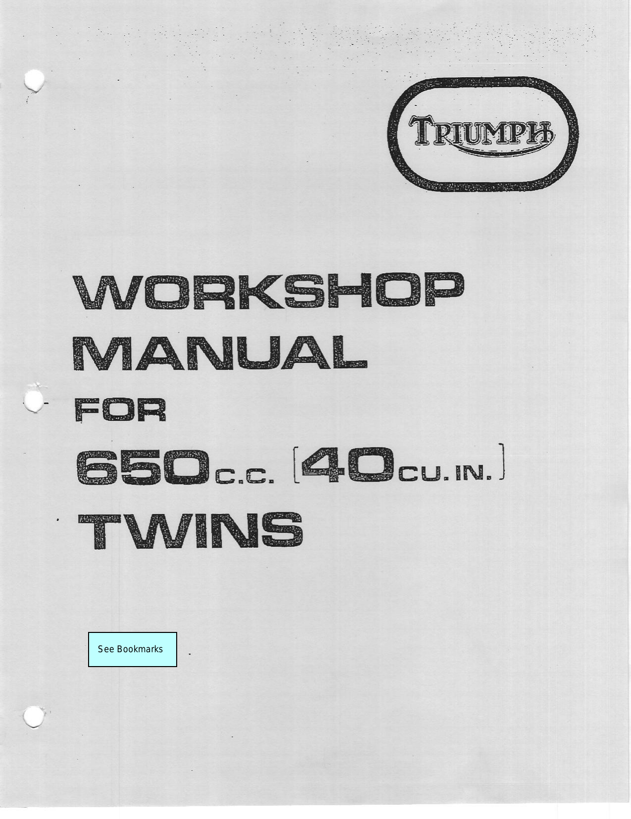 1972 Triumph Bonneville, Tiger, Trophy models repair, service and shop manual Preview image 1