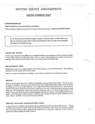 Triumph 650cc Twin Cylinder Motorcycle Workshop Manual (1972 Edition) Preview image 4