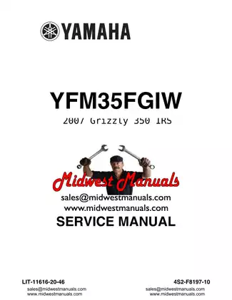 Yamaha Grizzly YFM35FGIW 2007 Service Manual