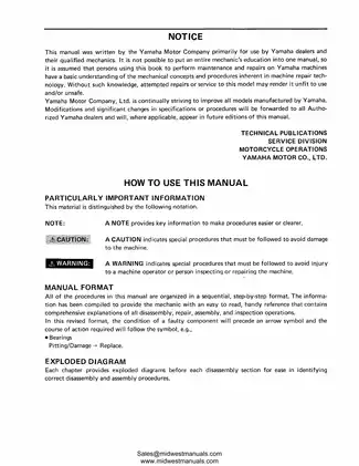 1988-2008 Yamaha YFS200 Blaster ATV service manual Preview image 3