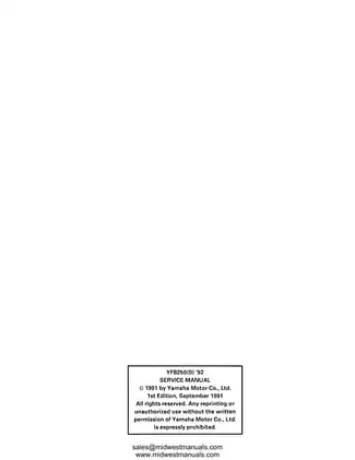 Yamaha YFB250 (D) '92 Service Manual - Comprehensive Repair Guide Preview image 3