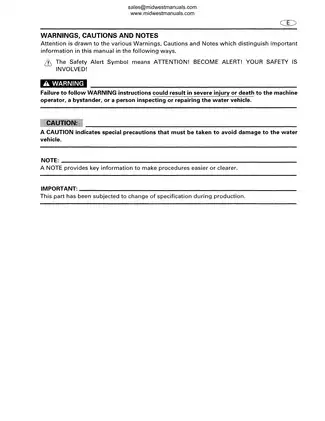 Yamaha WaveRunner GP760 & GP1200 Digital Service Manual Preview image 3