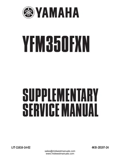 Preview: 1995–2002 Yamaha Wolverine 350 YFM350FX Supplementary Service Manual (P/N LIT-11616-09-58)