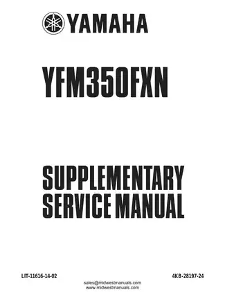Yamaha YFM350FXP Supplementary Service Manual (2001) Preview image 1