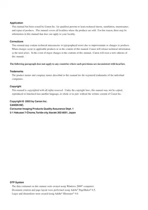 Canon PC-D320/D340 and FAX-L400 Service Manual - Comprehensive Guide for Technical Reference Preview image 2