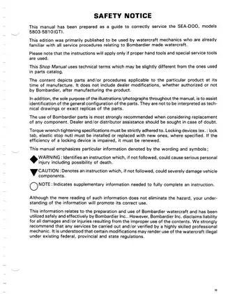 Comprehensive Shop Manual for Bombardier Sea-Doo Models 5803-5810 Preview image 4