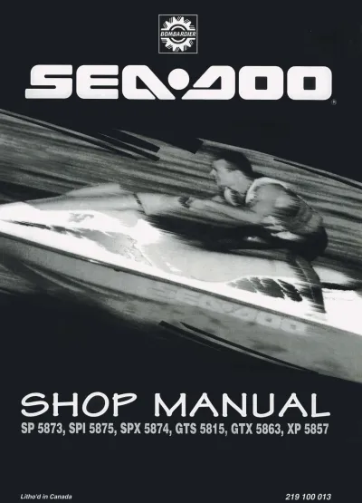 Preview: 1995 Sea-Doo SP, SPI, SPX, GTS, GTX & XP OEM Shop Manual (P/N 219 100 013, 219 300 130)