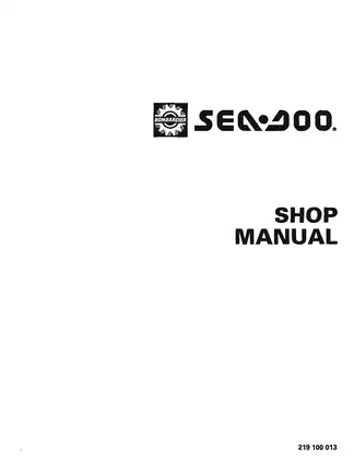 1995 Bombardier Sea-Doo SP 5873, SPI5875, SPX 5874, GTRS 5815, GTX 5863, XP 5857 shop manual Preview image 2