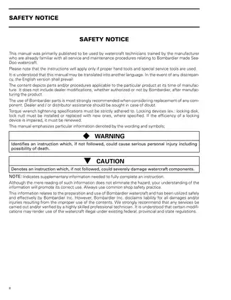 1997 Bombardier SP, SPX, GS, GSI, GSX, GTS, GTX, XP, HX Sea-Doo shop manual Preview image 5