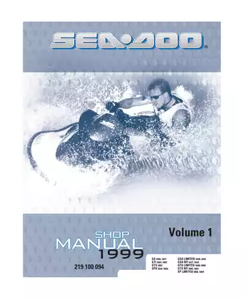 1999 Bombardier Sea-Doo GS, GSX, GTI, GTS, GTX, SPX, XP shop manual Preview image 1