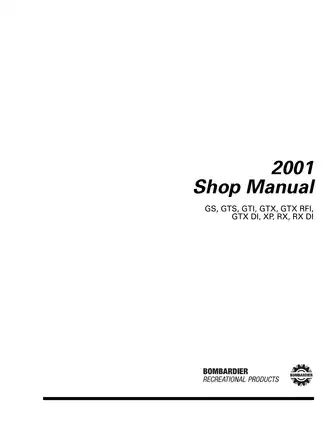 2001 Bombardier Sea-Doo GS, GTI, GTX, RX, XP shop manual Preview image 2