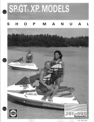 1991 Bombardier Sea-Doo SP, XP, GT shop manual Preview image 1