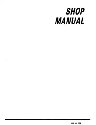 1991 Bombardier Sea-Doo SP, XP, GT shop manual Preview image 2