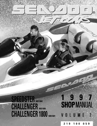 1997 Bombardier Sea-Doo Speedster, Challenger, Challenger 1800 Jet Boat shop manual Preview image 1