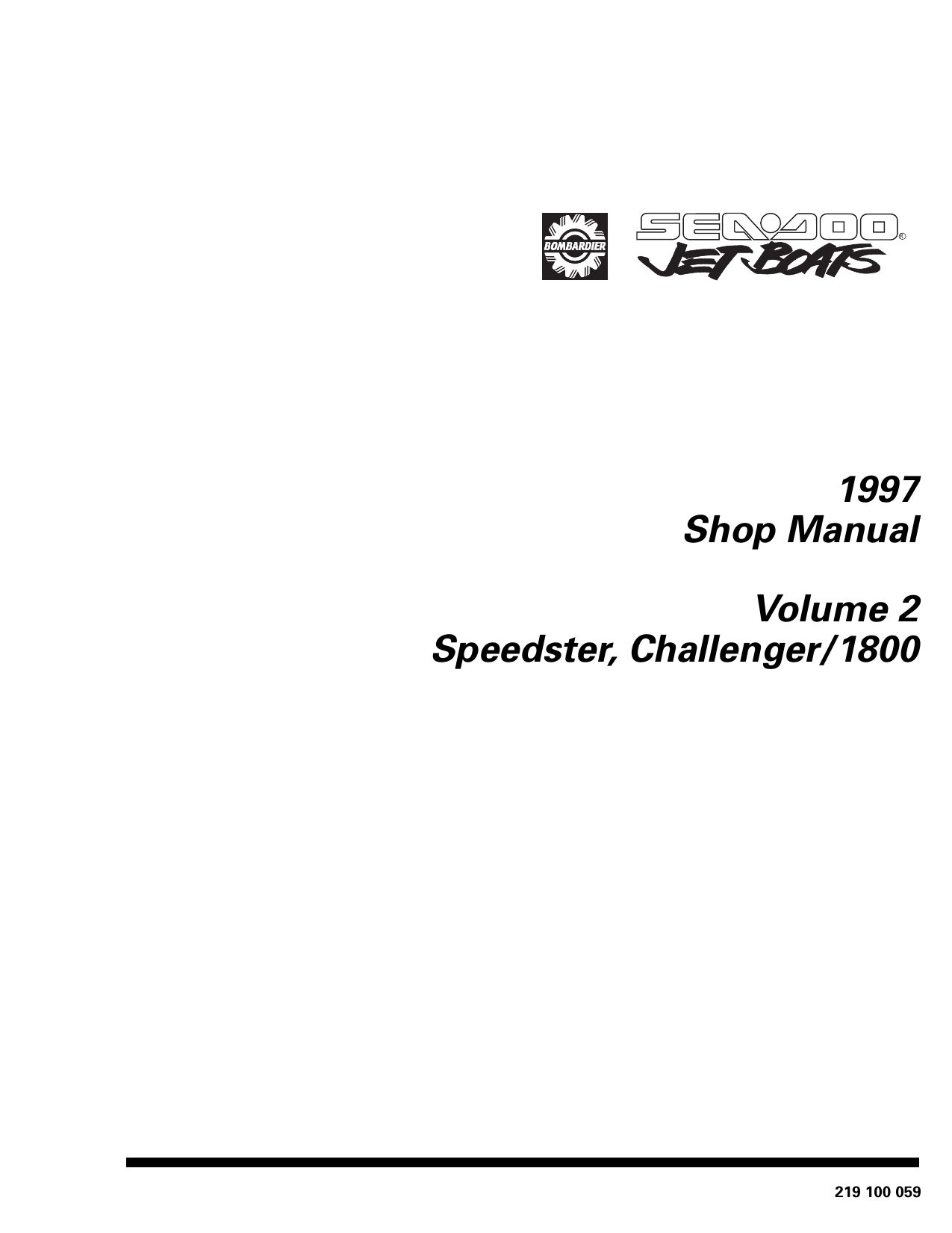 1997 Bombardier Sea-Doo Speedster, Challenger, Challenger 1800 Jet Boat shop manual Preview image 2