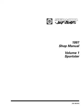 1997 Bombardier Sea-Doo Sportster (5605-5609) Jet Boat shop manual Preview image 2