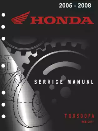 2005-2008 Honda TRX500 FA/FGA Service Manual - Comprehensive Guide Preview image 1