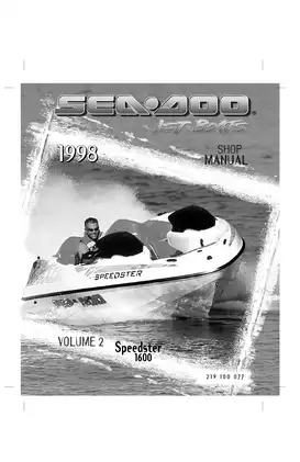 1998 Bombardier Sea-Doo Speedster 1600 Jet Boat shop manual Preview image 1