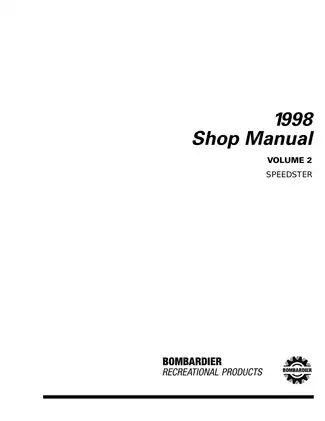 Bombardier Sea-Doo Speedster 1998 Shop Manual - Comprehensive Service Guide Preview image 2