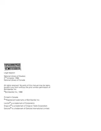 Bombardier Sea-Doo Speedster 1998 Shop Manual - Comprehensive Service Guide Preview image 3