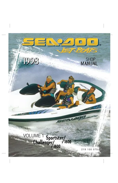 Preview: Sea-Doo Sportster 1800 / Challenger 1800 1998 Shop Manual (P/N 290 876 298)