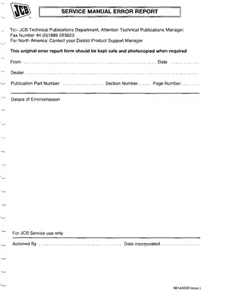 JCB 1400B Backhoe Loader service manual Preview image 3