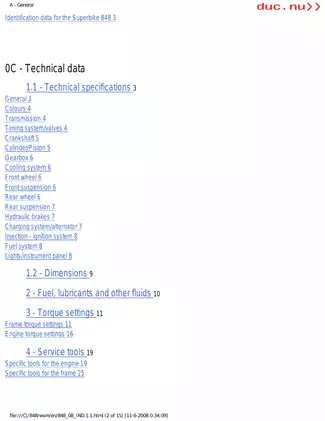 2008-2009 Ducati 848 service manual Preview image 3